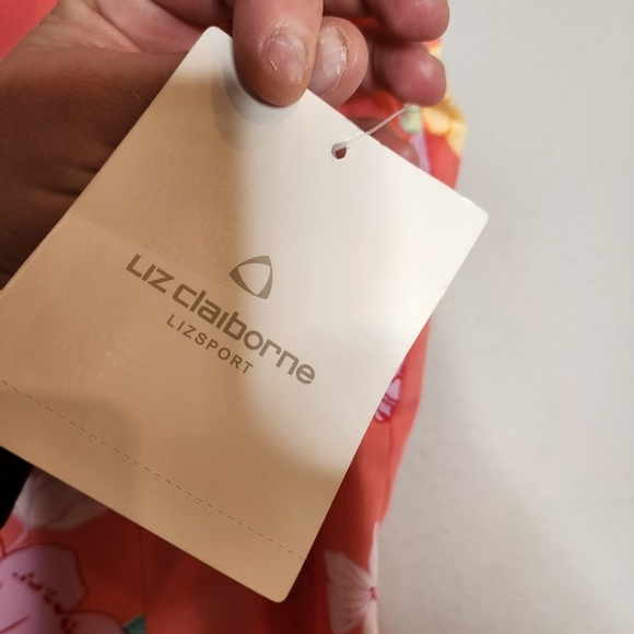 NWT Liz Claiborne Lizsport pink Garden floral cotton sleeveless dress. Size 16. - Picture 10 of 16